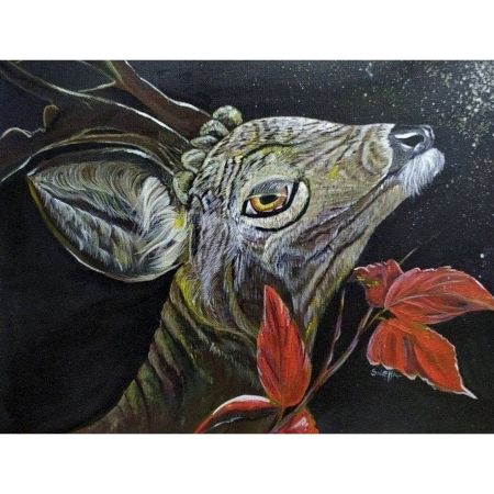 Deer Sparkle of Hope Canvas Painting by Artist Snehaprava Maharana